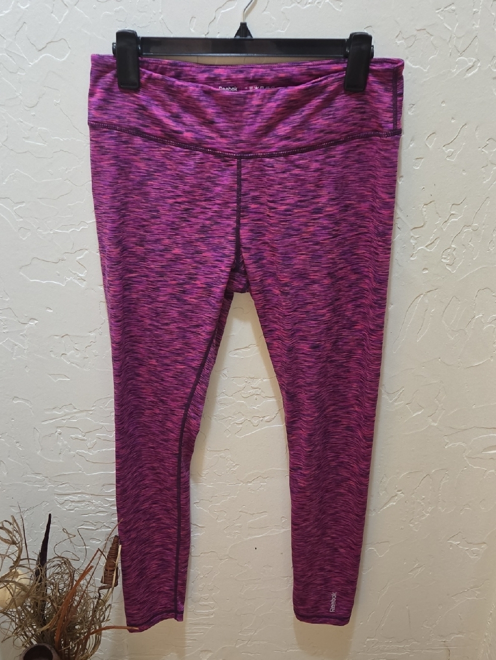 Reebok Purple Pink Space-Dye Leggings